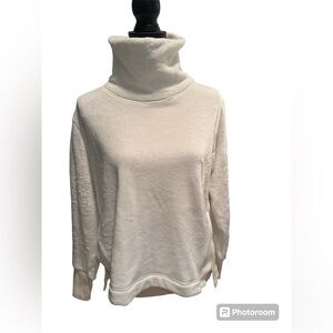 Athleta NWT double cozy karma funnel neck top. White. Size small.